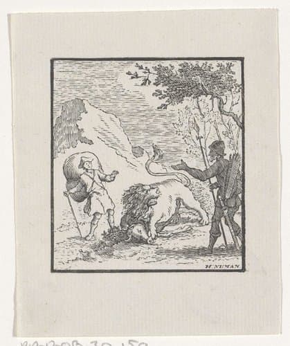 Voorstelling van een verhaal uit de Aesopus fabelen by Hendrik Numan