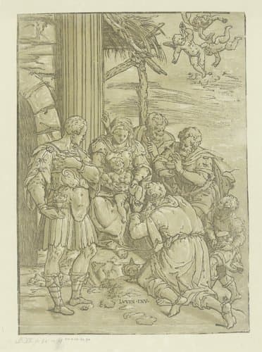 Aanbidding door de koningen by Andrea Andreani