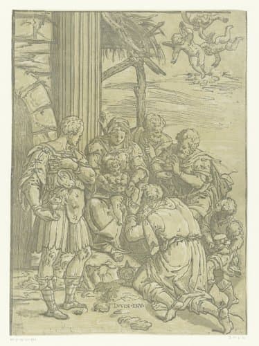 Aanbidding door de koningen by Andrea Andreani
