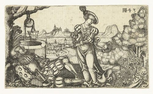 Pyramus en Thisbe by Monogrammist HL (1543)