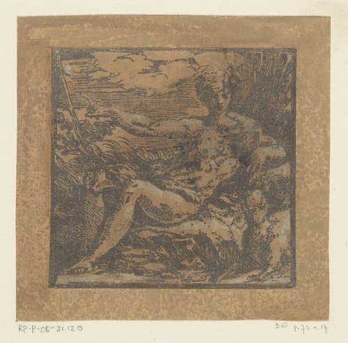 Johannes de Doper in de wildernis by Antonio da Trento
