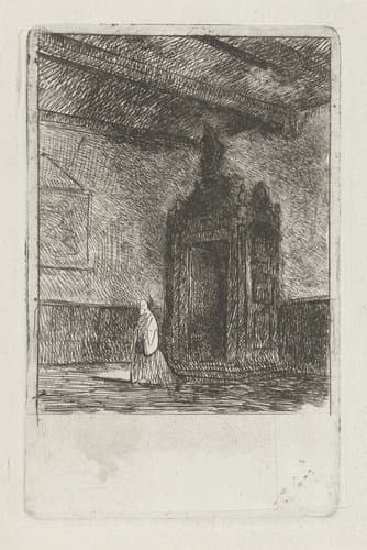 Interieur van een liturgisch gebouw by Jan Diederikus Kruseman