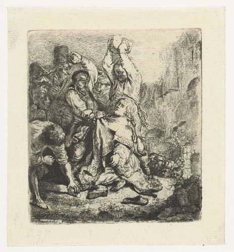 The stoning of St Stephen by Rembrandt van Rijn