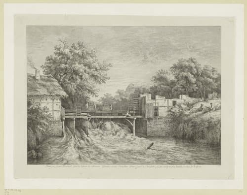 Landschap met een watermolen by Jean Jacques de Boissieu