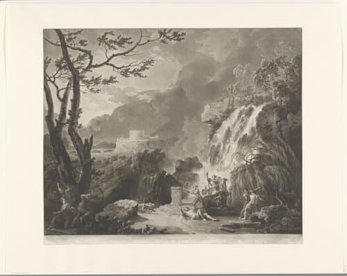 Landschap met Meleager en Atalanta jagend op het zwijn van Calydon by Richard Earlom