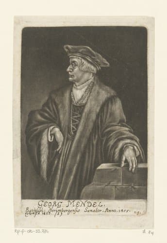 Portret van Georg Mendel by Georg Fennitzer