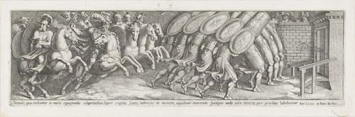 Soldaten in de aanval by Pietro Sante Bartoli