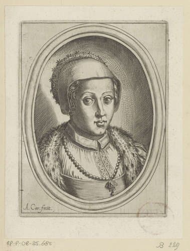 Portret van Christina van Denemarken by Agostino Carracci