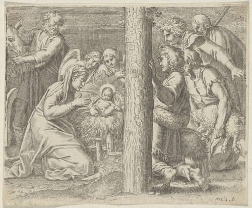 Aanbidding door de herders by anonymous