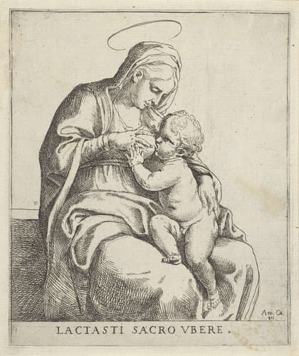 Maria het Christuskind voedend by anonymous