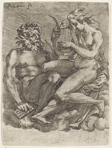 Pan en Hermaphroditus by Annibale Carracci
