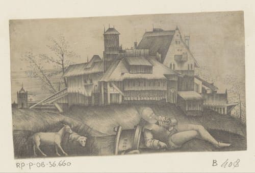 Oude herder by Agostino Veneziano