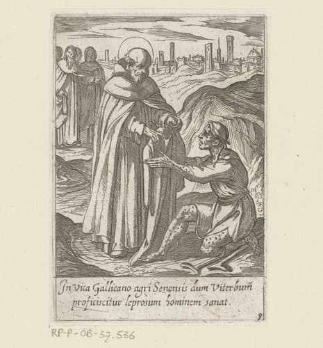 De heilige Philippus geneest een leproos by Antonio Tempesta