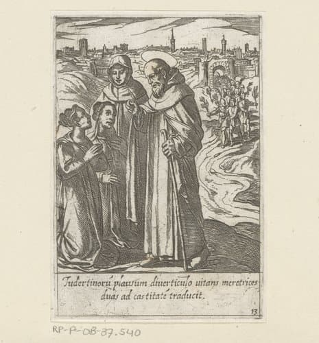 De heilige Philippus bekeert twee prostituees tot kuisheid by Antonio Tempesta