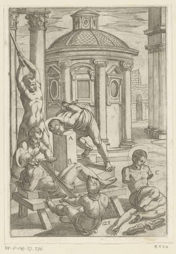 Flotering: afhakken van ledematen en onthoofding by Antonio Tempesta