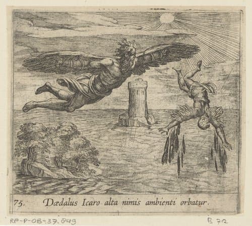 De val van Icarus by Antonio Tempesta