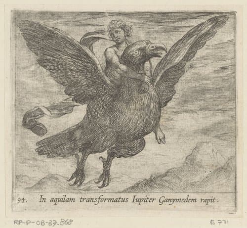 Jupiter en Ganymedes by Antonio Tempesta