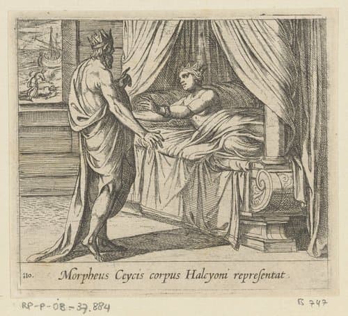 Morpheus Ceycis corpus Halcyoni representat by Antonio Tempesta