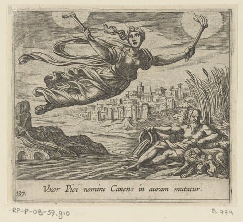 Canens zoekt naar Picus by Antonio Tempesta