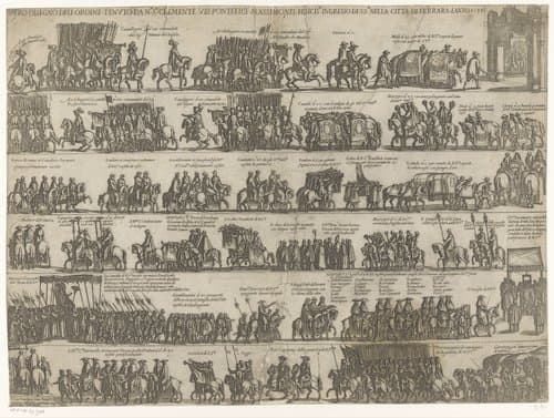 Processie bij intocht van paus Clemens VIII in Ferrara by Antonio Tempesta