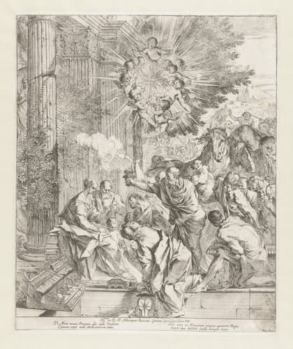 Aanbidding door de koningen by Pietro Testa