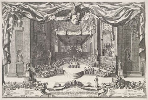 Prelaten in koor van Sint Pieter te Rome by Alessandro Specchi