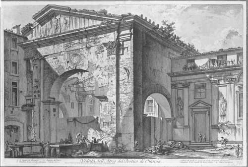 Veduta dell'Atrio del Portico di Ottavia by Giovanni Battista Piranesi