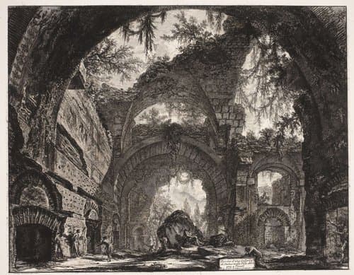 Rovine d'una Galleria di Statue nella Villa Adriana a Tivoli by Giovanni Battista Piranesi