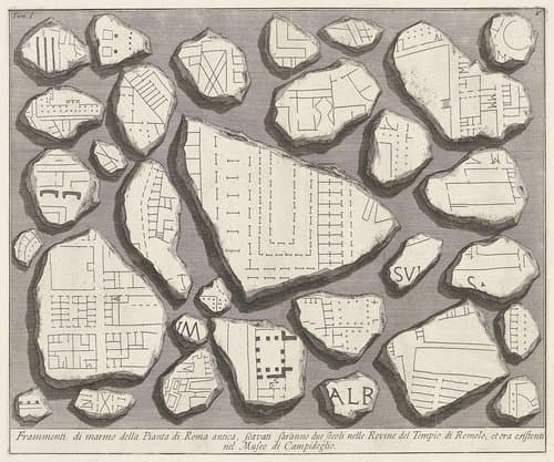 Frammenti di marmo della Pianta di Roma antica (...) by Giovanni Battista Piranesi