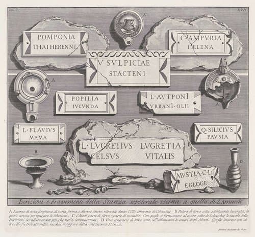 Inscripties en fragmenten uit een graftombe by Giovanni Battista Piranesi