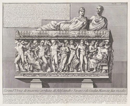 Grand'Urna di marmo, creduta di Alessandro Severo, e di Giulia Mamea sua madre by Giovanni Battista Piranesi