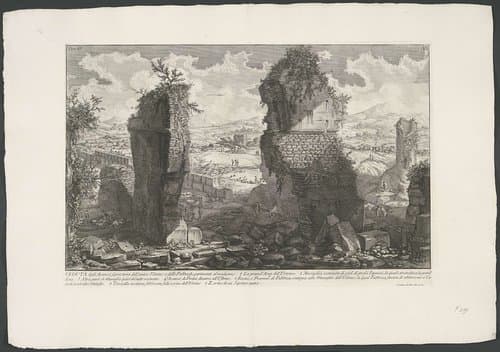 Veduta degli Avanzi sopra terra dell'antico Ustrino, e delle Fabbriche pertinenti al medesimo by Giovanni Battista Piranesi