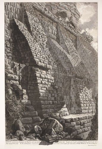 Veduta del sotterraneo Fondamento del Mausoleo, che fu eretto da Elio Adriano Imp.re (...) by Giovanni Battista Piranesi