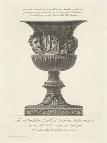 Vaas met maskers by Giovanni Battista Piranesi