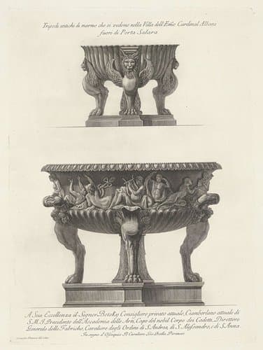 Vasi, candelabri, cippi, sarcofagi, tripodi, lucerne, ed ornamenti antichi disegn. ed incisi dal cav. Gio. Batta Piranesi by Giovanni Battista Piranesi