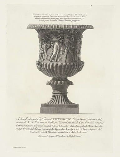 Vasi, candelabri, cippi, sarcofagi, tripodi, lucerne, ed ornamenti antichi disegn. ed incisi dal cav. Gio. Batta Piranesi by Giovanni Battista Piranesi