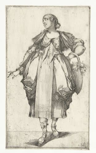 Tuinierster met een mand by Jacques Bellange