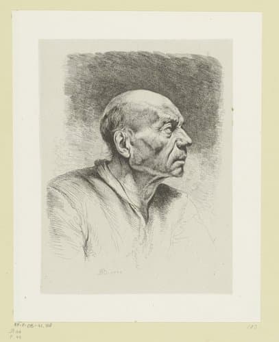 Oude man en profile by Jean Jacques de Boissieu