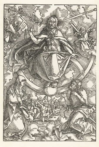 Laatste Oordeel met Christus als rechter op regenboog by Hans Baldung Grien