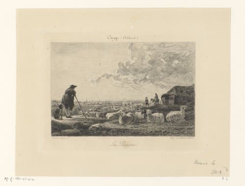 La Prairie. by Félix Hilaire Buhot