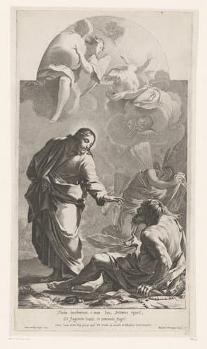 Christus en H. Antonius by Michel Dorigny