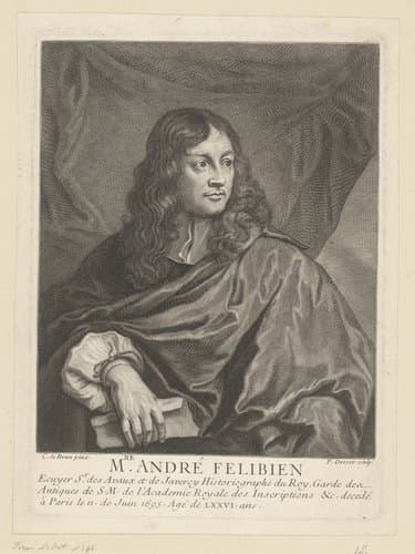 Portret van André Félibien by Pierre Drevet