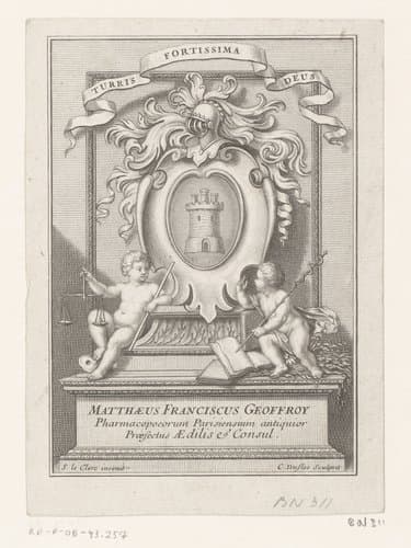 Ex libris van Mathieu-François Geoffroy by Claude Duflos
