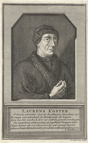 Portret van Laurens Jansz. Coster by Adolf van der Laan