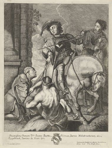 Heilige Martinus deelt zijn mantel met een bedelaar
