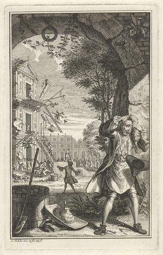 In elkaar gestort gebouw by Simon Fokke