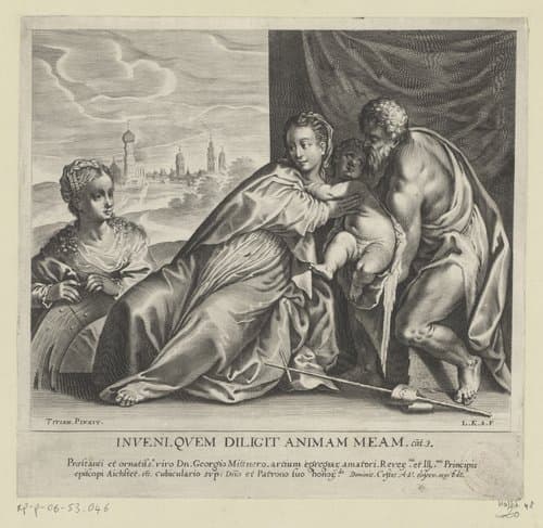 Heilige Familie met de H. Catharina van Alexandrië by Lucas Kilian