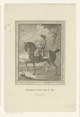 Ruiterportret van Frederik de Grote by Johann Esaias Nilson