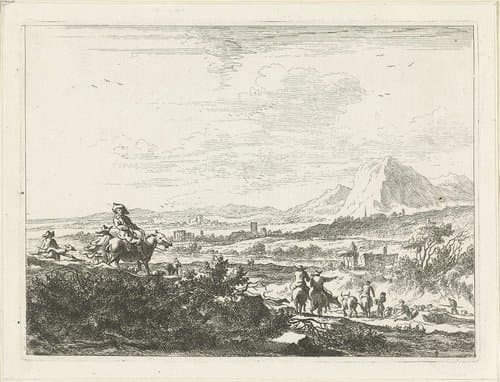 Landschappen met herders en vee by Johannes Gronsveld