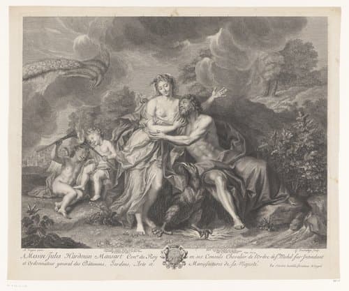 Jupiter Juno liefkozend by Gaspard Duchange